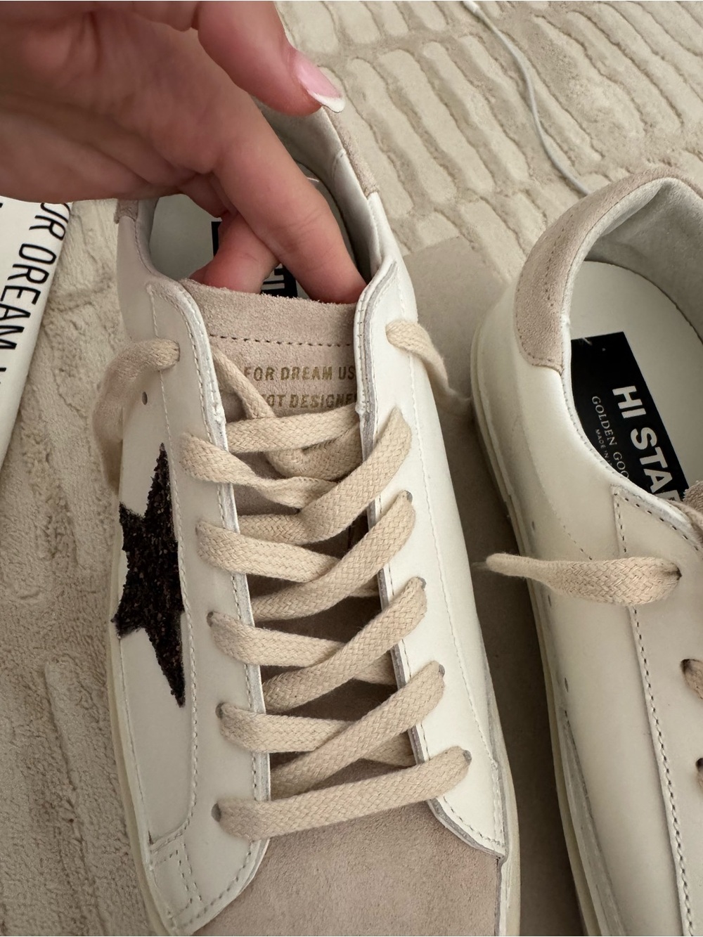 Golden Goose White/Beige Hi Star Classic Women's Sneakers - Picture 8 of 10